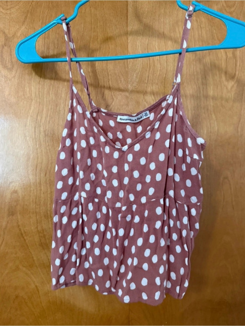 Abercrombie & Fitch Mauve Polka Dot Spaghetti Strap Camisole